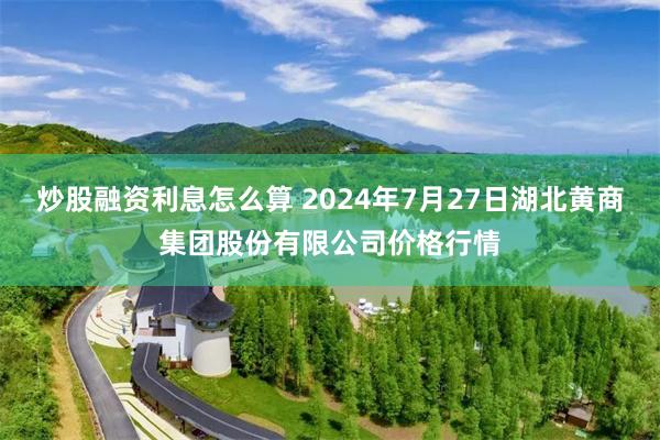 炒股融资利息怎么算 2024年7月27日湖北黄商集团股份有限公司价格行情