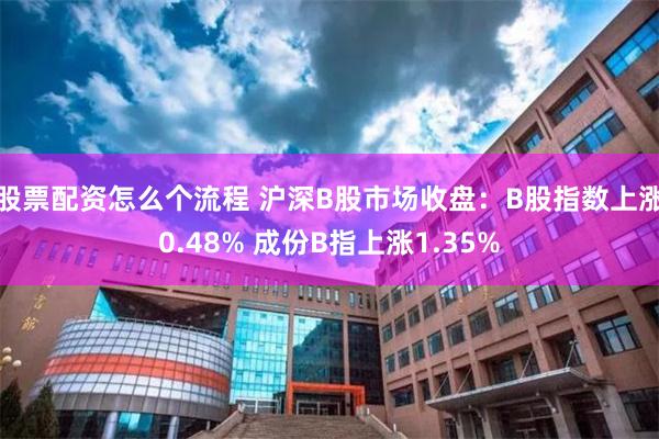 股票配资怎么个流程 沪深B股市场收盘：B股指数上涨0.48% 成份B指上涨1.35%