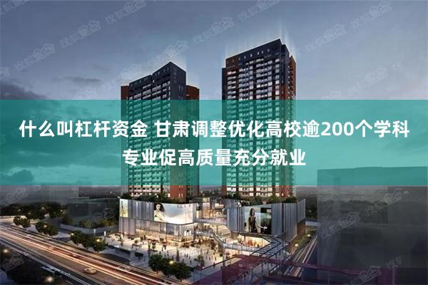 什么叫杠杆资金 甘肃调整优化高校逾200个学科专业促高质量充分就业