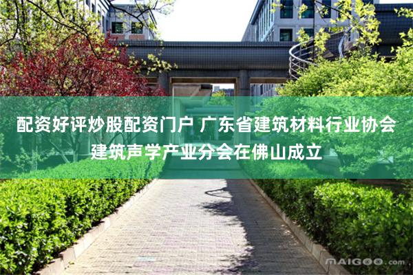 配资好评炒股配资门户 广东省建筑材料行业协会建筑声学产业分会在佛山成立